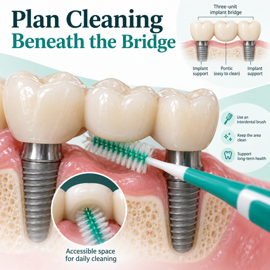 Cleaning accesses beneath the bridge and around its supports. Educational illustration.