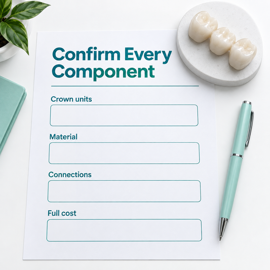 The written plan records unit count, material, connections and complete cost. Educational illustration.