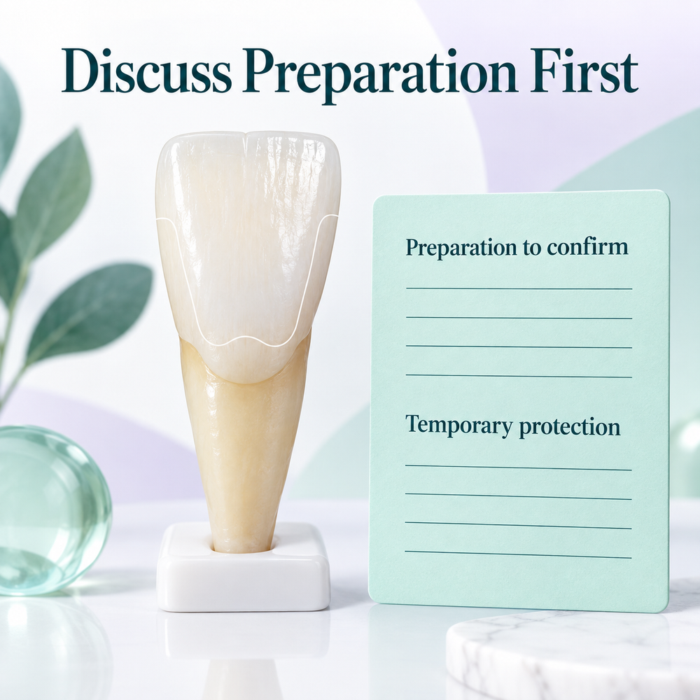 Preparation and temporary protection need case-specific discussion. Educational illustration.