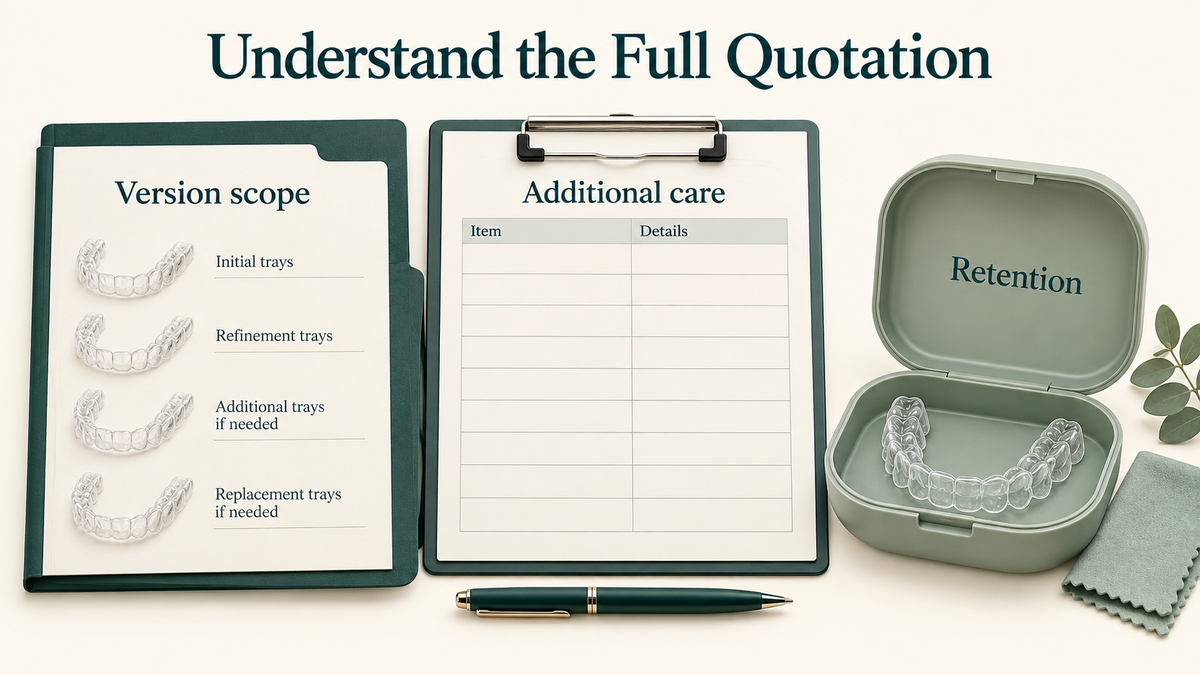The quotation distinguishes version scope, additional treatment and retention. Educational illustration.