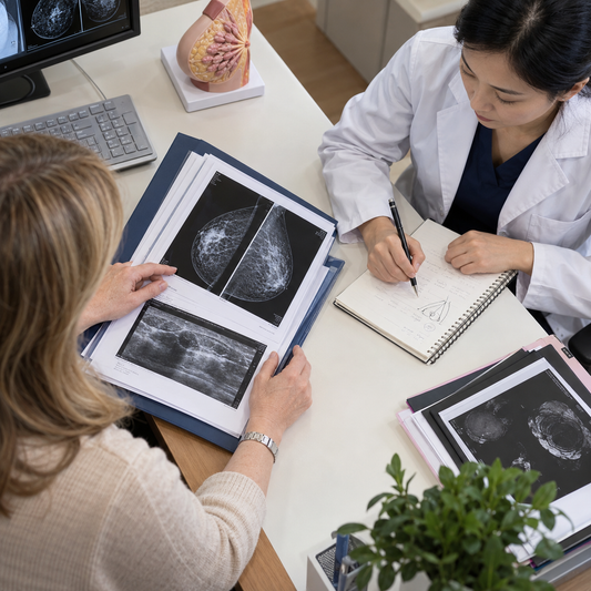 AI-generated illustrative photograph: Am I Making the Right Decision?. Illustrative scene, not a real patient or clinical result.