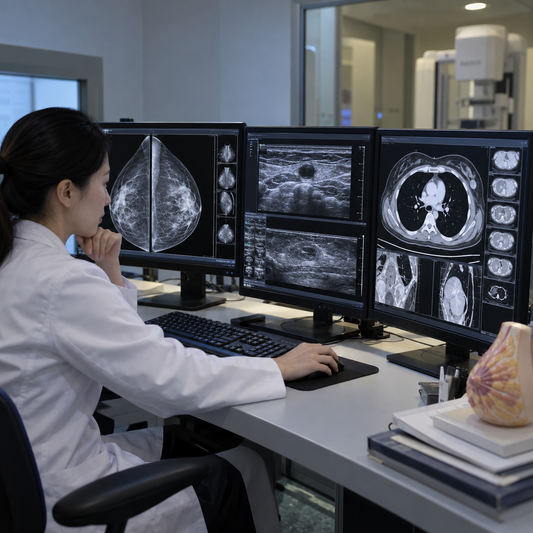 AI-generated illustrative photograph: 02. Imaging & Disease Assessment. Illustrative scene, not a real patient or clinical result.