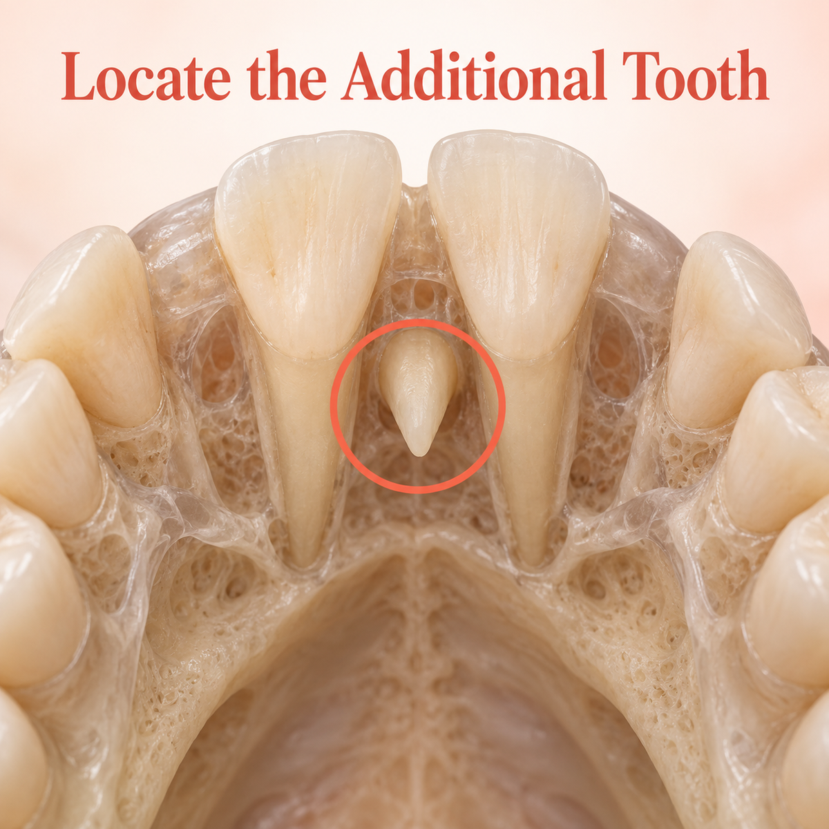 Locate the Additional Tooth. Educational illustration.