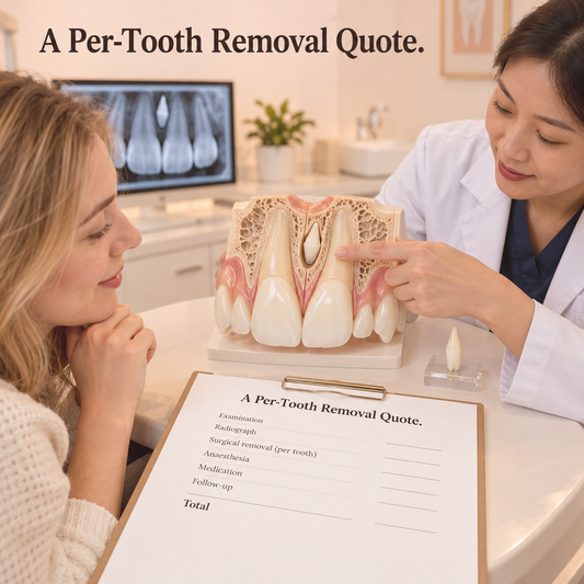 A Per-Tooth Removal Quote. Educational illustration.