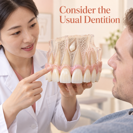 Consider the Usual Dentition. Educational illustration.
