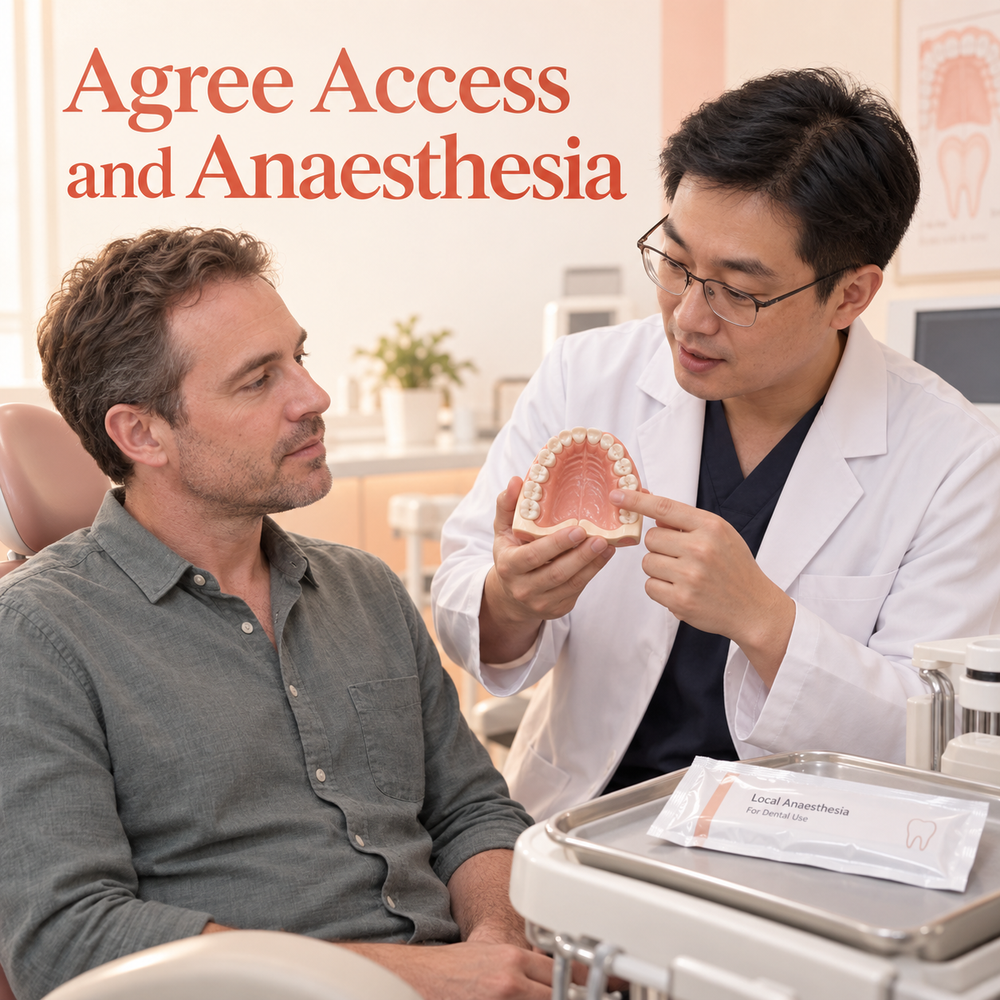 Agree Access and Anaesthesia. Educational illustration.
