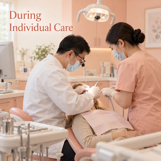 During Individual Care. Educational illustration.