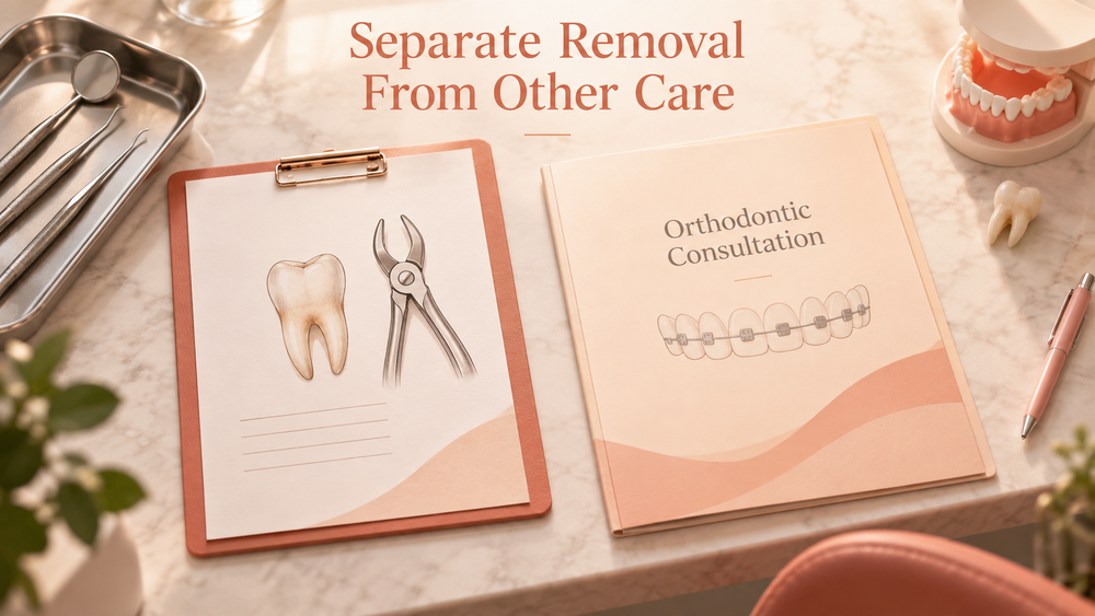 Separate Removal From Other Care. Educational illustration.