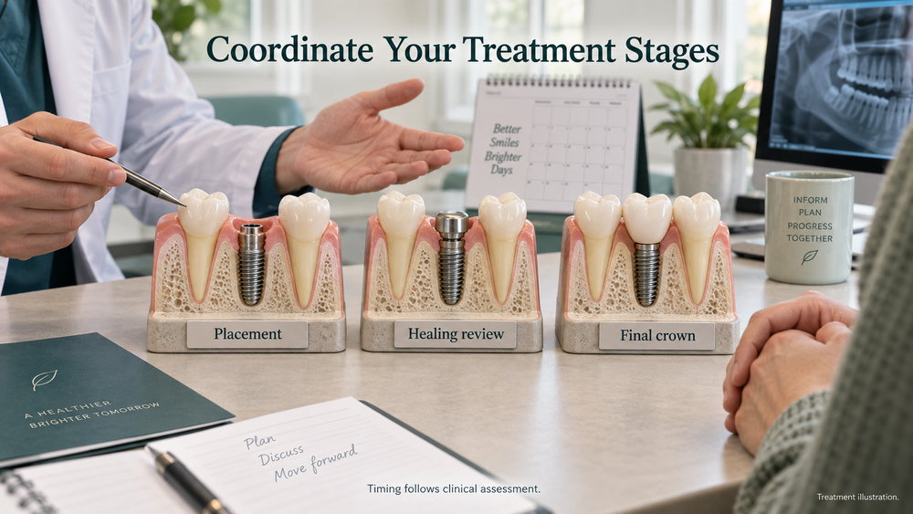 Educational Ti SLA treatment illustration. Exact components require clinical confirmation.