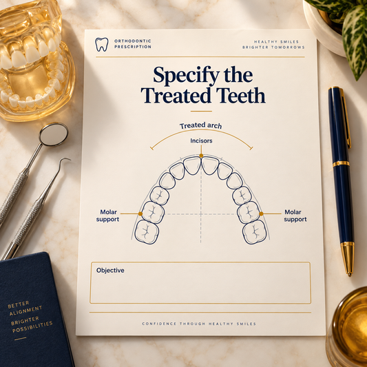 The exact arch and teeth are specified. Educational illustration.