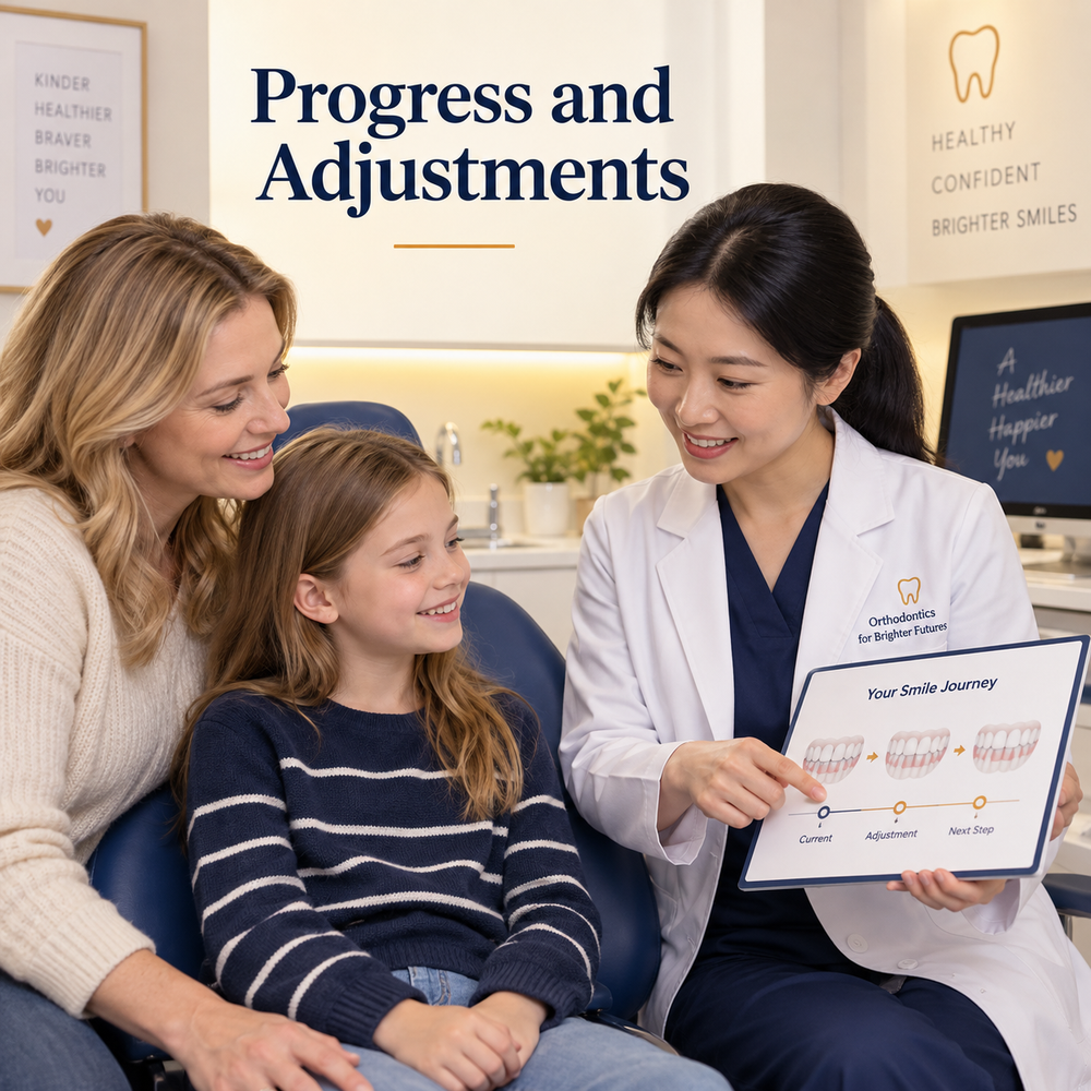 Progress visits and adjustment scope are agreed. Educational illustration.