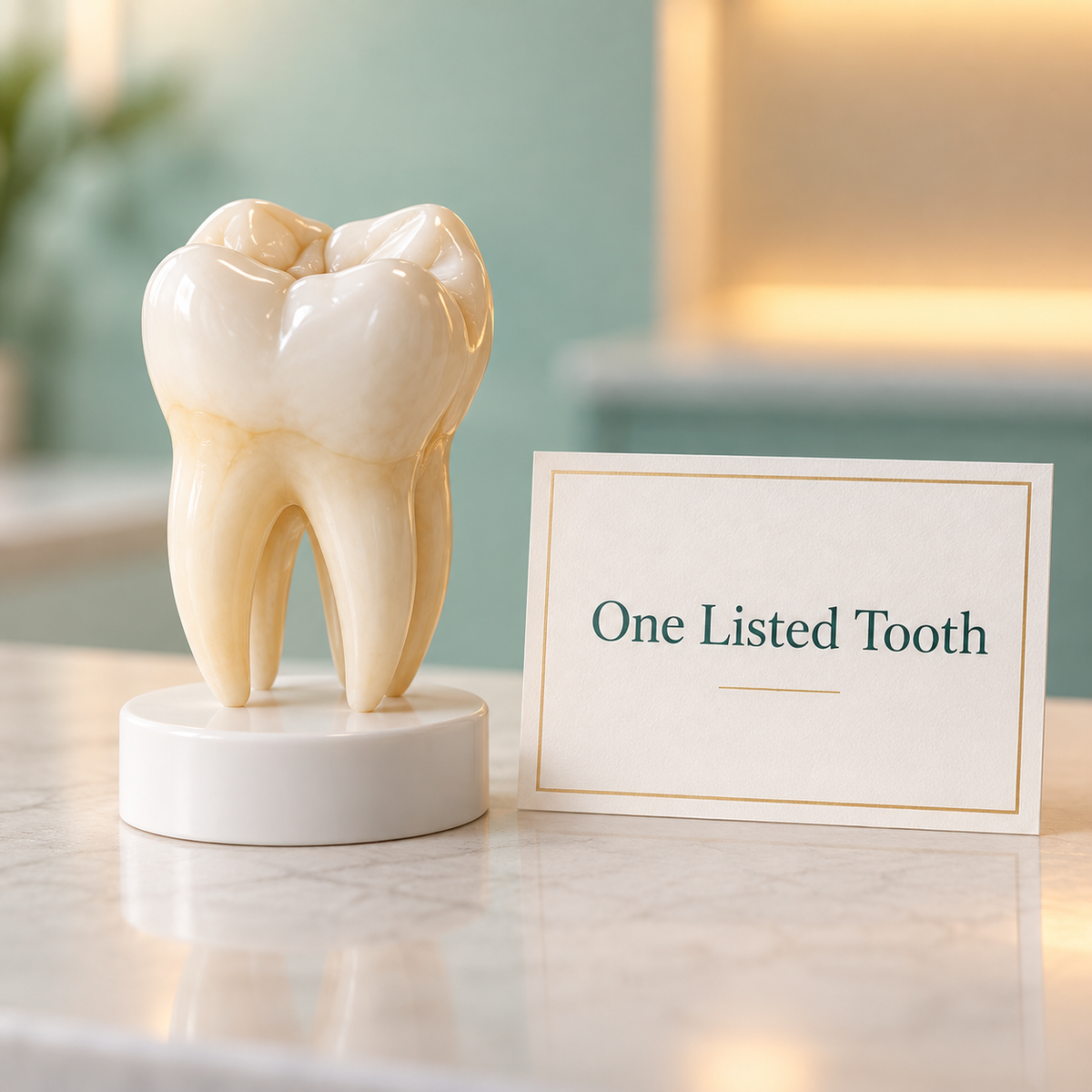 One Listed Tooth. Educational illustration.
