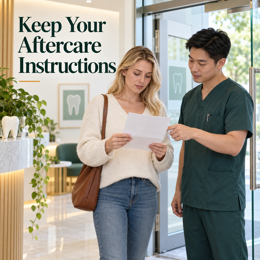 Keep Your Aftercare Instructions. Educational illustration.