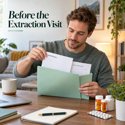 Before the Extraction Visit. Educational illustration.