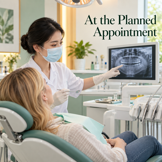 At the Planned Appointment. Educational illustration.
