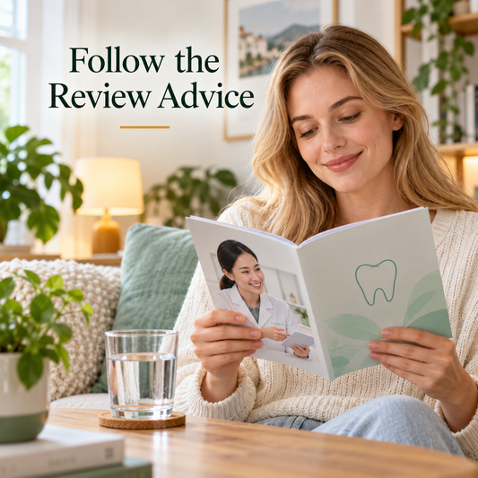 Follow the Review Advice. Educational illustration.
