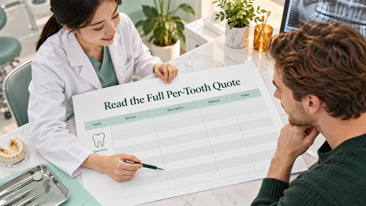 Read the Full Per-Tooth Quote. Educational illustration.