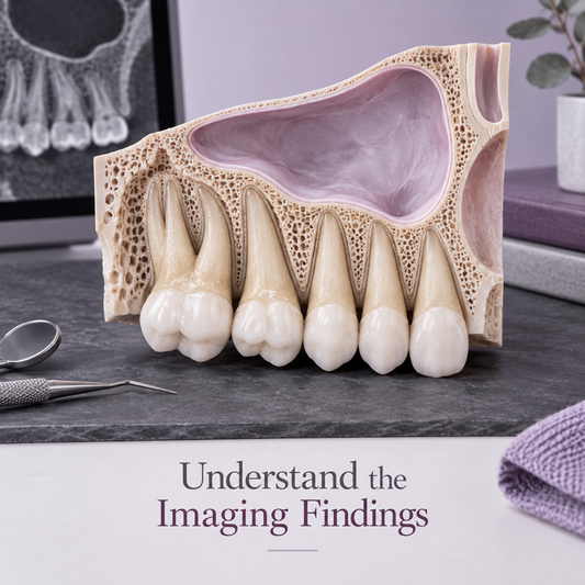 Understand the Imaging Findings. Educational illustration.