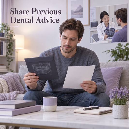 Share Previous Dental Advice. Educational illustration.