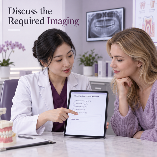 Discuss the Required Imaging. Educational illustration.