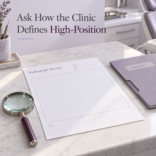 Ask How the Clinic Defines High-Position. Educational illustration.