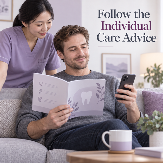 Follow the Individual Care Advice. Educational illustration.