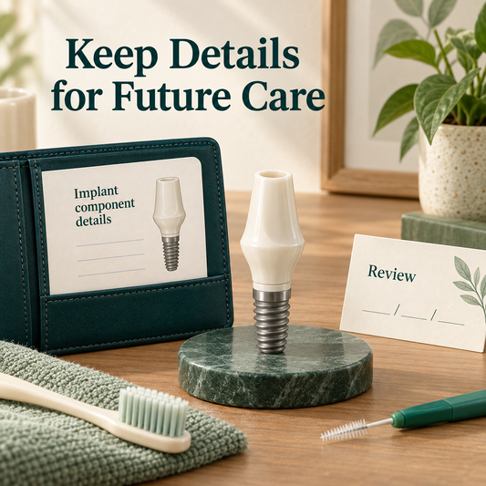 Component records, cleaning and reviews support continuing care. Educational illustration.